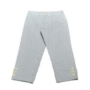 Talbots Women’s Blue And White Pinstripe Petal Pusher Cropped Pant, Size 6